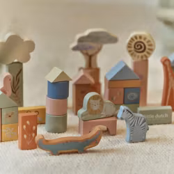 Little Dutch - Safari Friends Wooden Building Blocks - Green
