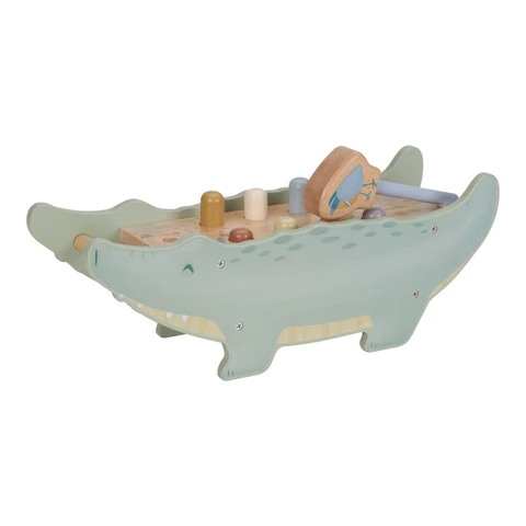 Little Dutch - Safari Friends Wooden Crocodile Hammer Bench
