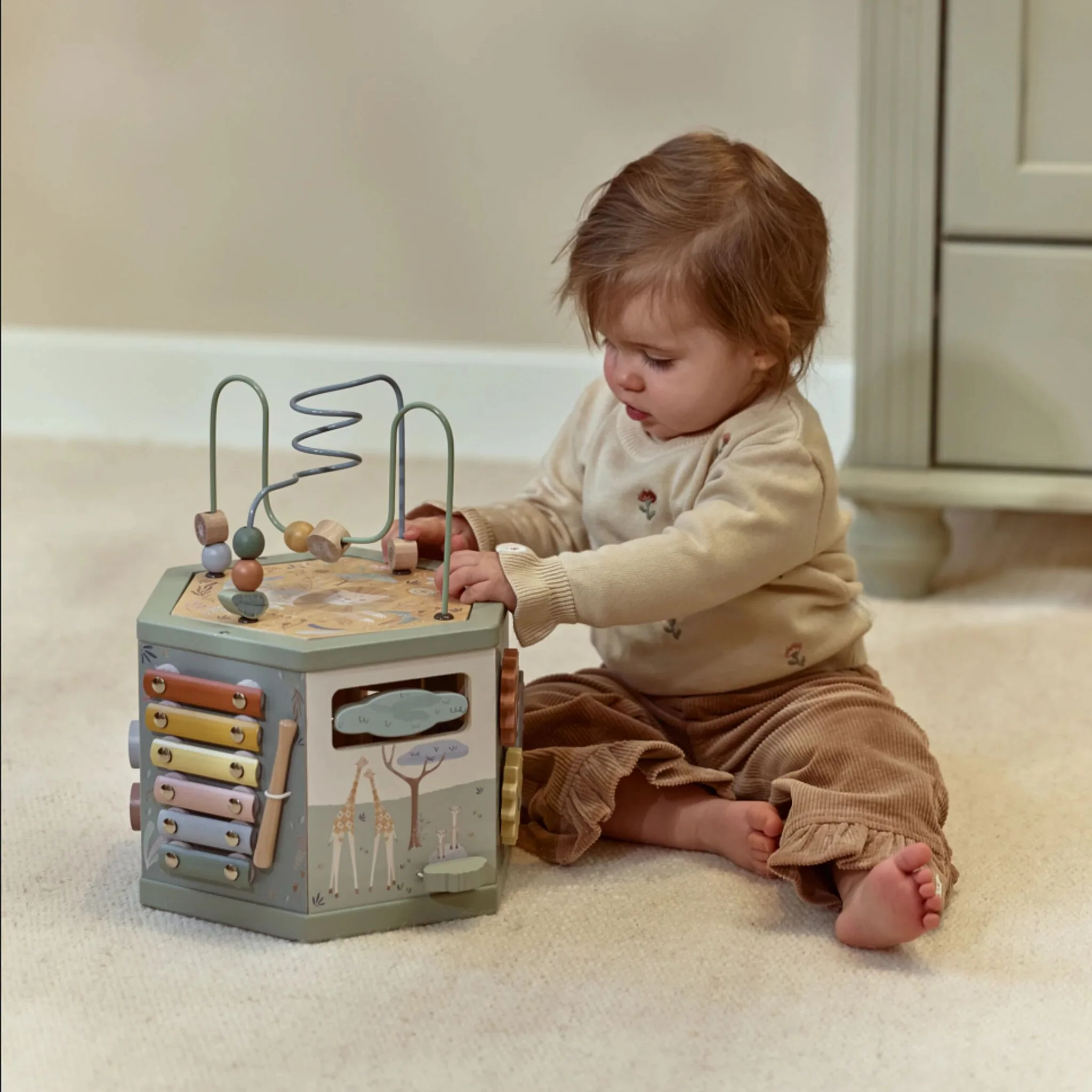 Little Dutch - Safari Friends Wooden Activity Cube Akivitetskub