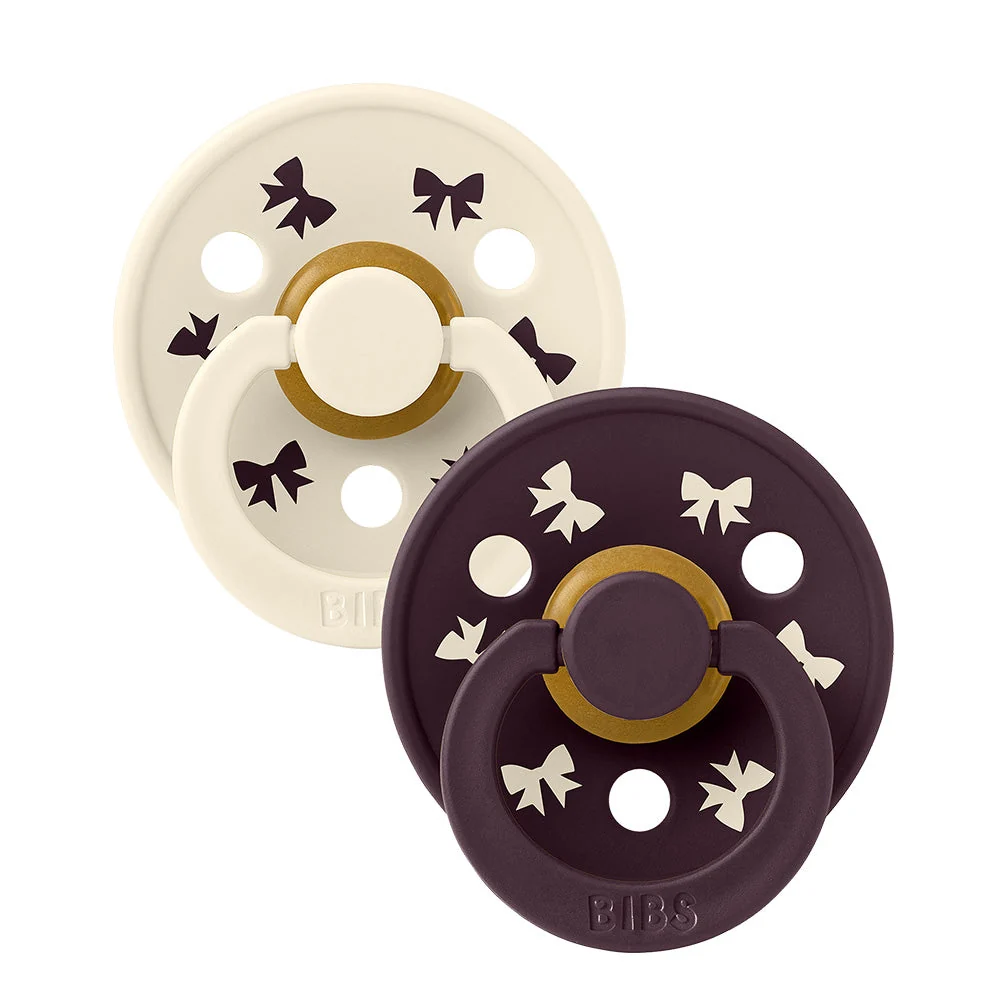 BIBS Colour Holiday Bow 2 Pack - Ivory/Plum