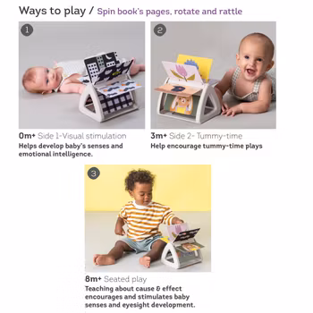 Taf Toys Spinning Tummy Time Book - Snurrande Aktivitetsbok Magträning