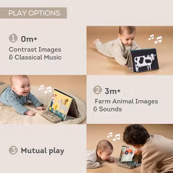 Taf Toys Farm Musical Tummy Time Book - Mjuk Ljudbok Magträning