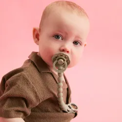 BIBS Pacifier Clip Beaded - Vanilla