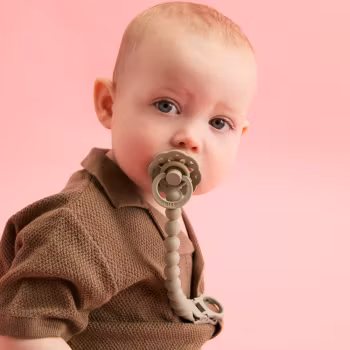 BIBS Pacifier Clip Beaded - Vanilla