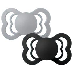 BIBS Supreme Nappar 2-pack - Cloud/Black Silicone