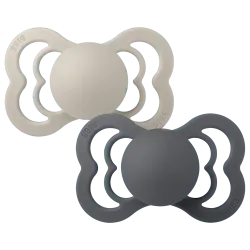 BIBS Supreme Nappar 2-pack - Sand/Iron Silicone
