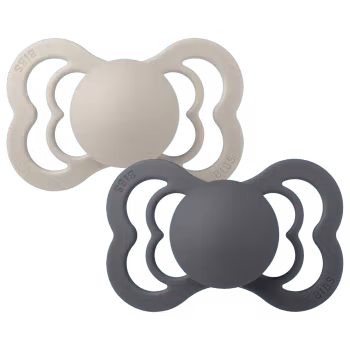 BIBS Supreme Nappar 2-pack - Sand/Iron Silicone