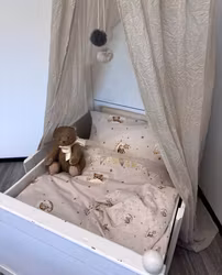 Mini Dreams Påslakanset Cute Bears Sand Vagn/Vagga & Spjälsäng
