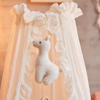 Jollein Veil Vintage Sänghimmel Volang 155cm Ivory