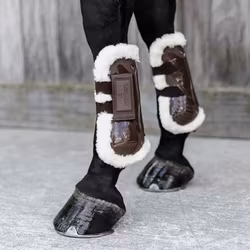 Kentucky Vegan Sheepskin Tendon Boots Velcro