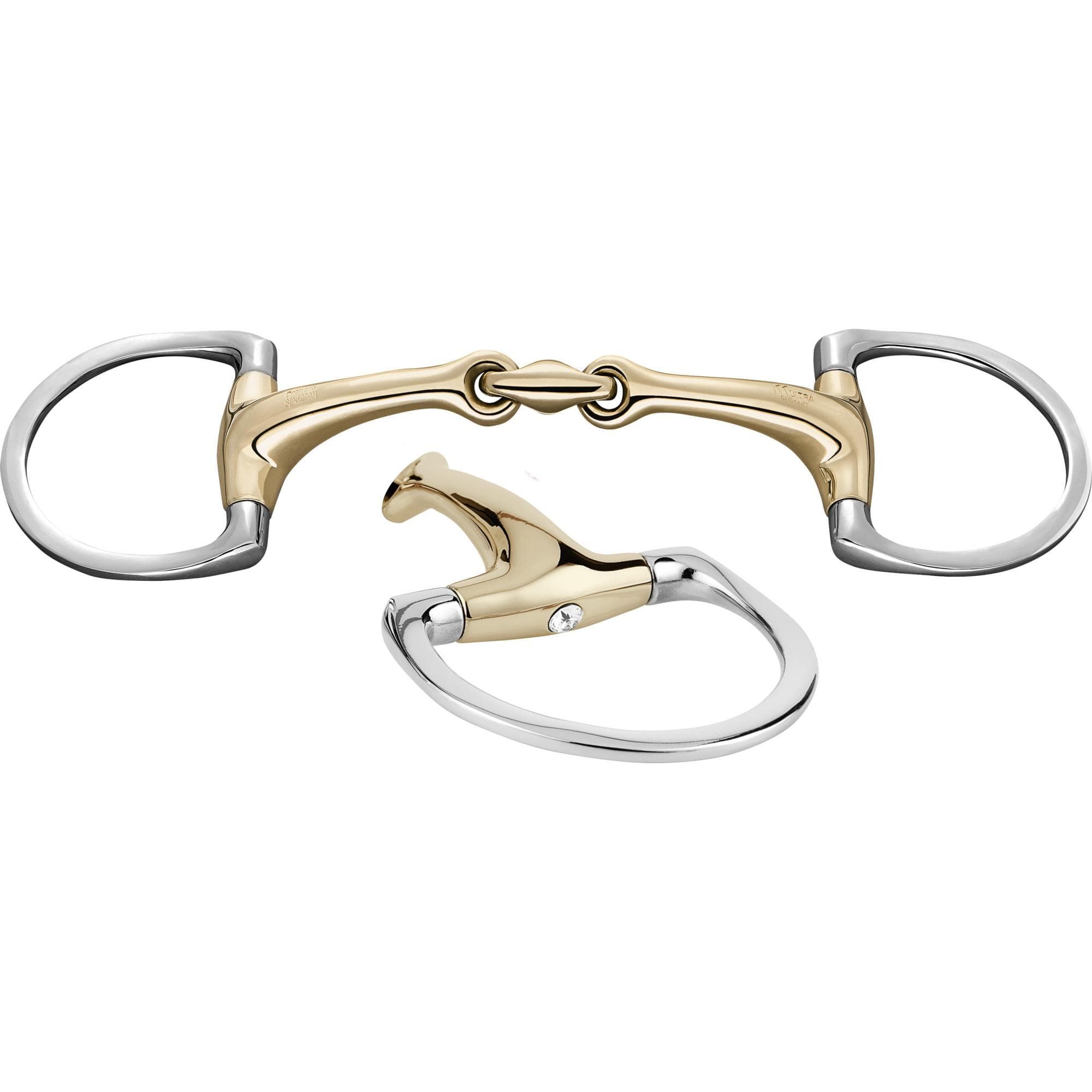 Dynamic RS Shine Bright Eggbutt bit with D-shaped rings 16 mm double jointed - Sensogan