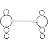 Duo Show Jumping bit "Vienna" 16 mm side parts 2 rings bottom - Plastic white