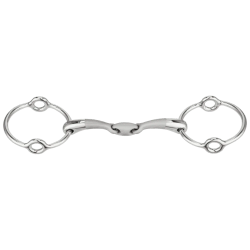 SATINOX Gag bit 14 mm double jointed - Stainless steel