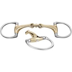 Dynamic RS Shine Bright Eggbutt bit with D-shaped rings 16 mm double jointed - Sensogan