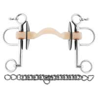 Nathe Pelham 20 mm with soft Mullen Mouth with port and long cheeks