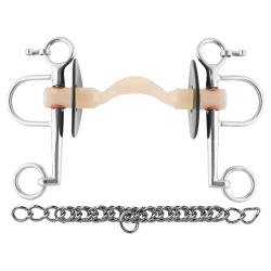 Nathe Pelham 20 mm with soft Mullen Mouth with port and long cheeks