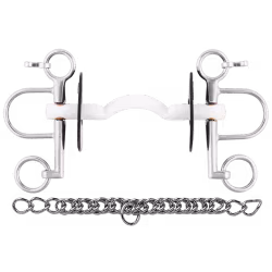 Nathe Pelham 15 mm with hard Mullen Mouth, port and short cheeks