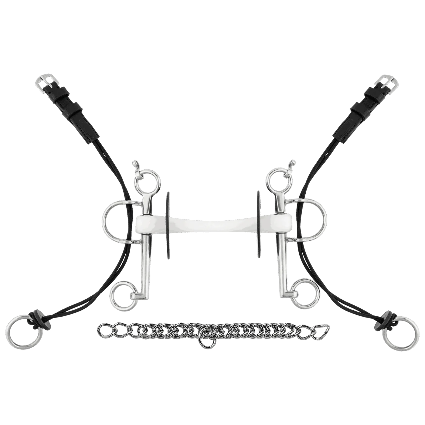Nathe Gag Pelham 20 mm with straight Mullen Mouth and long cheeks