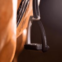 Aero-Stirrups with spikes silver anodized - size 120 mm