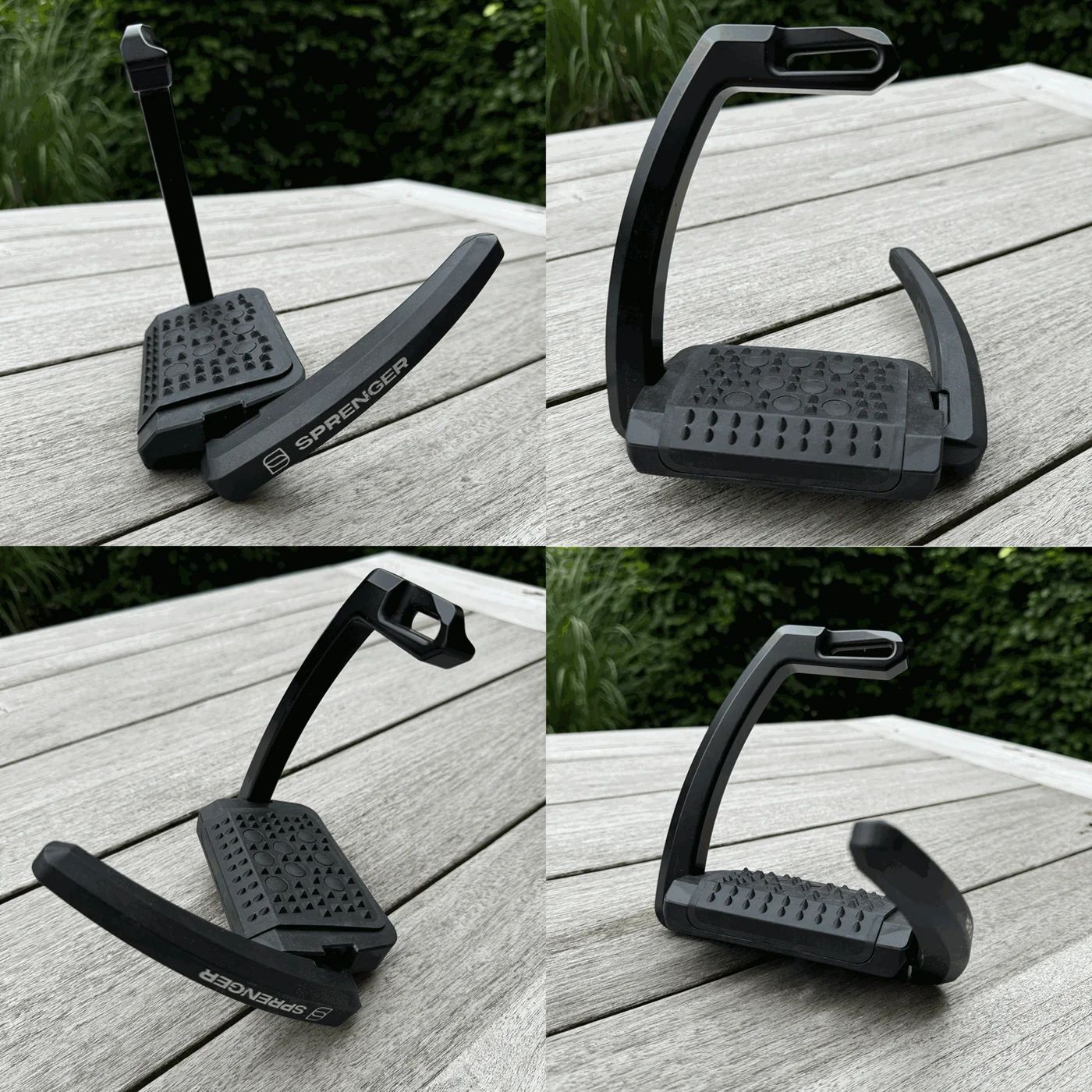 Aero-Stirrups with spikes black anodized - size 120 mm
