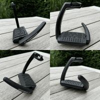 Aero-Stirrups with spikes black anodized - size 120 mm