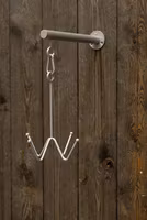 Grooming Deluxe Bridle Hook 4 prong with wall attachment SILVER