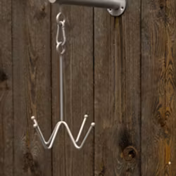 Grooming Deluxe Bridle Hook 4 prong with wall attachment SILVER