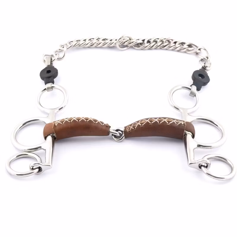 JumpIn Small cheek Pelham Leather Covered bit