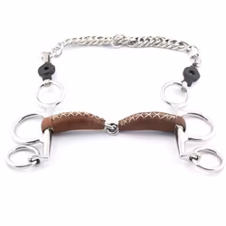 JumpIn Small cheek Pelham Leather Covered bit