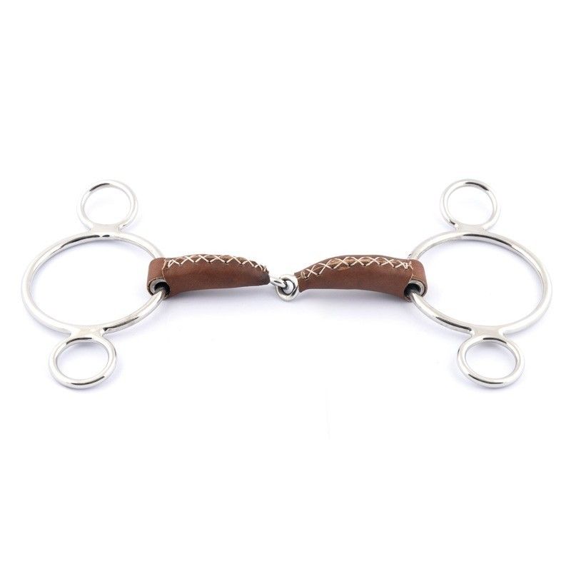 JumpIn French mouth 3 ring Leather Covered bit