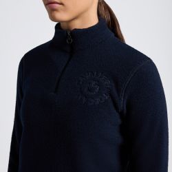 Cavalleria Toscana Fleece w/Orbit Embroidery Logo Half Zip Hoodie