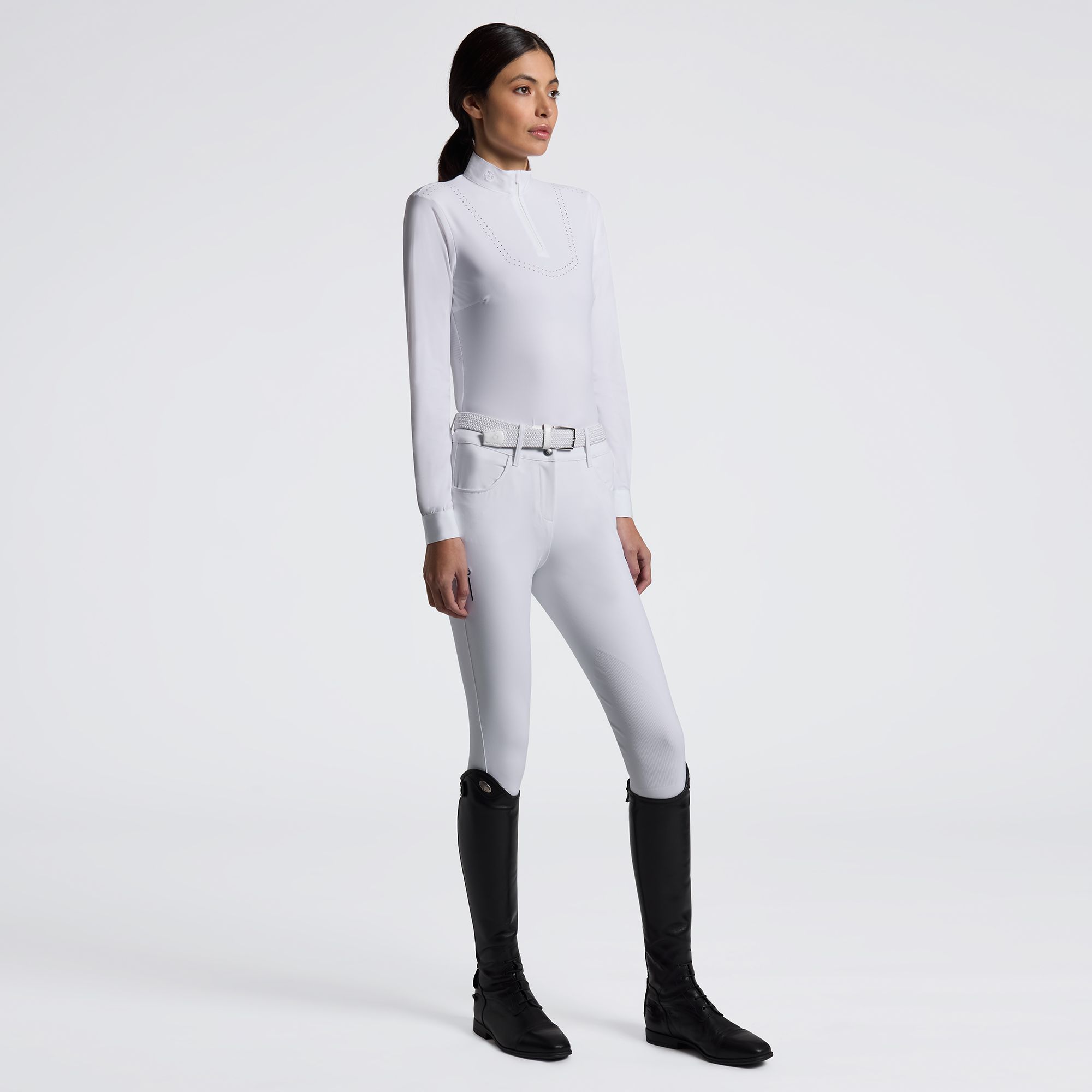 Cavalleria Toscana L/S Perforated w/Tech Competition Shirt