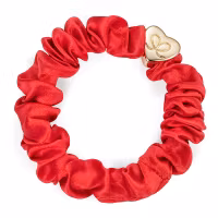 byEloise Silkes Scrunchie Chilli Röd med Guldhjärta
