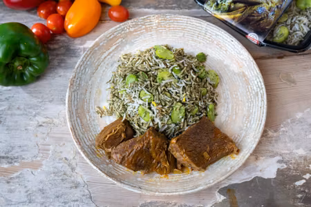 Baghali polo  gosht