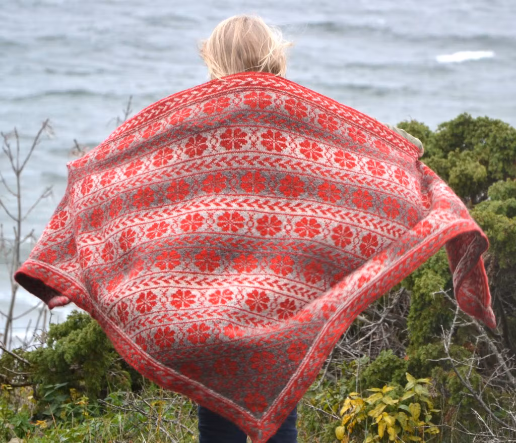 13121 Sjal Blomma och Väderkvarn