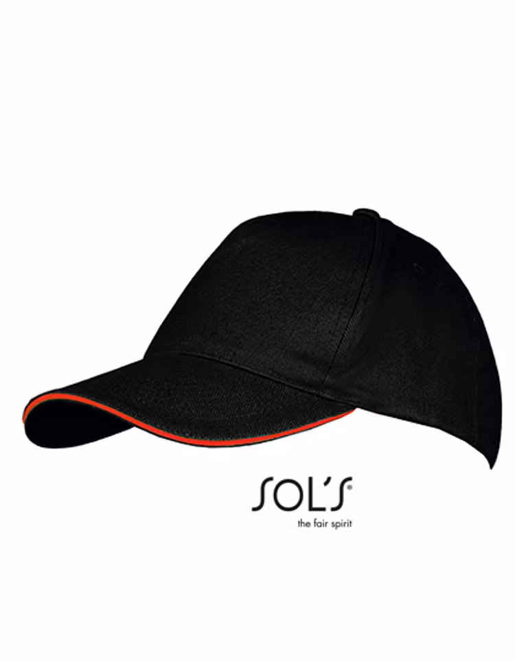 5 panels keps/ svart