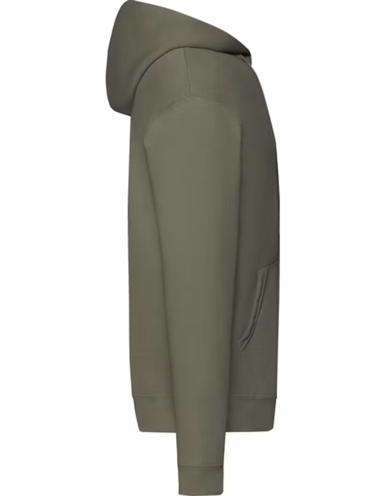Hoodie med dragkedja / Namn vänster bröst Fram / Logga rygg