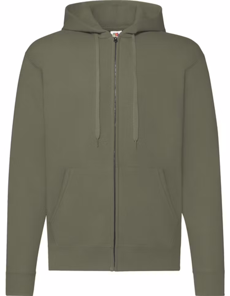 Hoodie med dragkedja / Namn vänster bröst Fram / Logga rygg