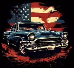 American car /women T-shirt