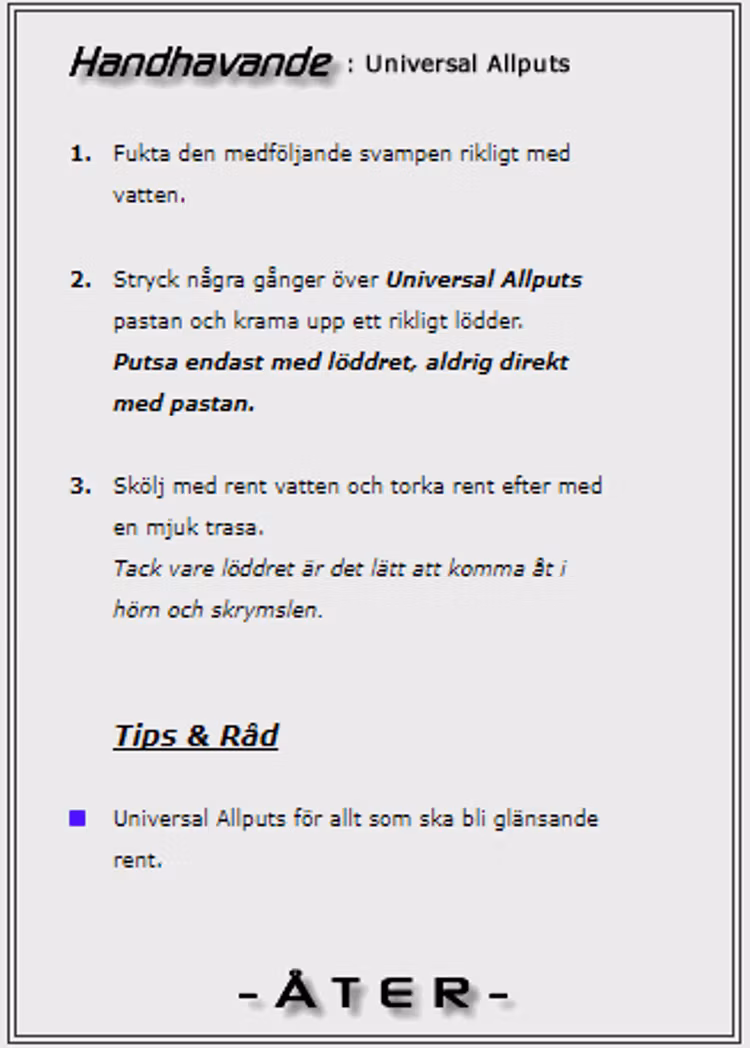 Universal Allputs från 240 kr