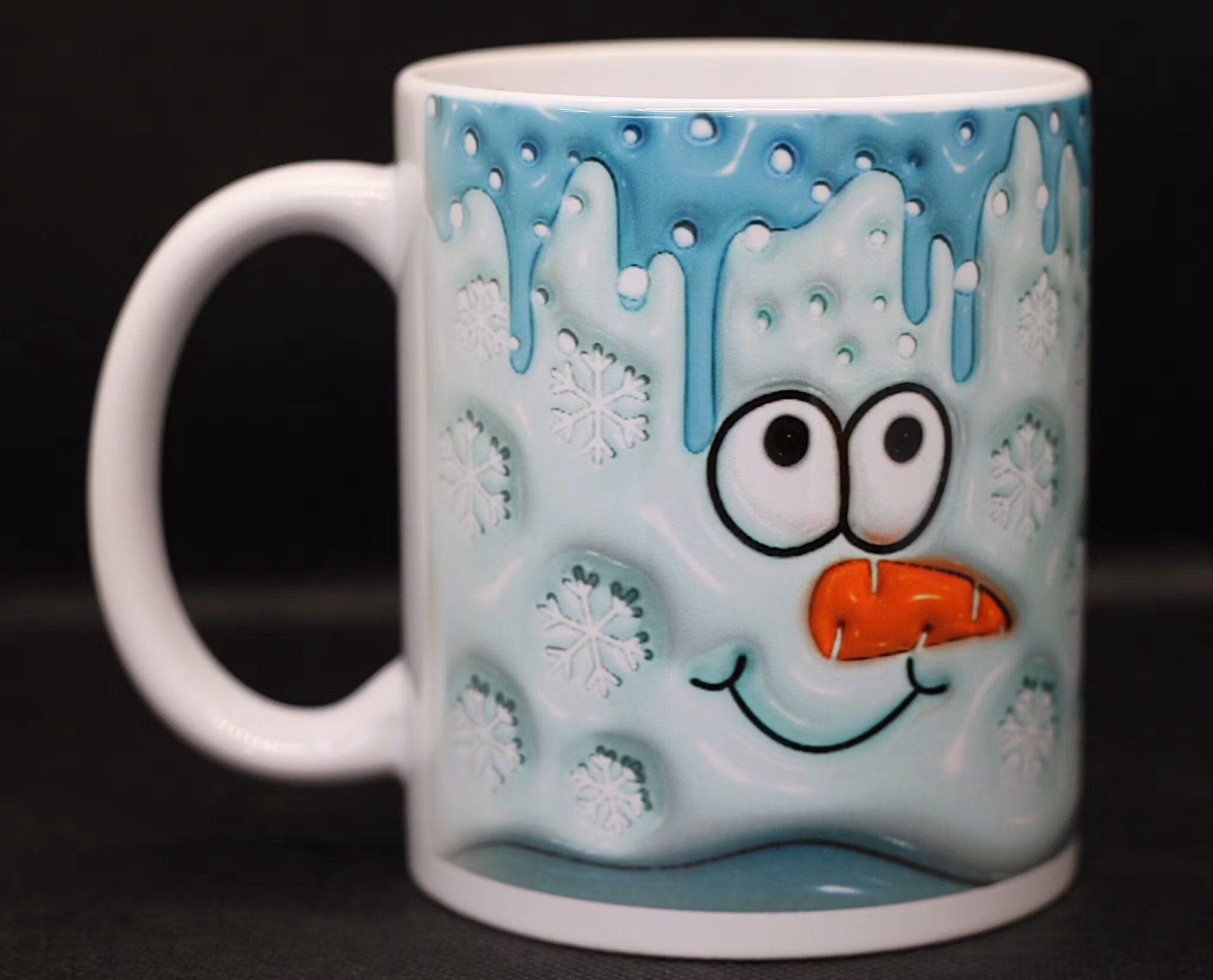 Snögubbe med snö flingor