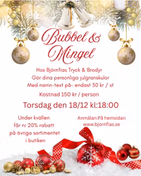 Mingelkväll i tryckeriet-Torsdag den 18 dec kl:18:00