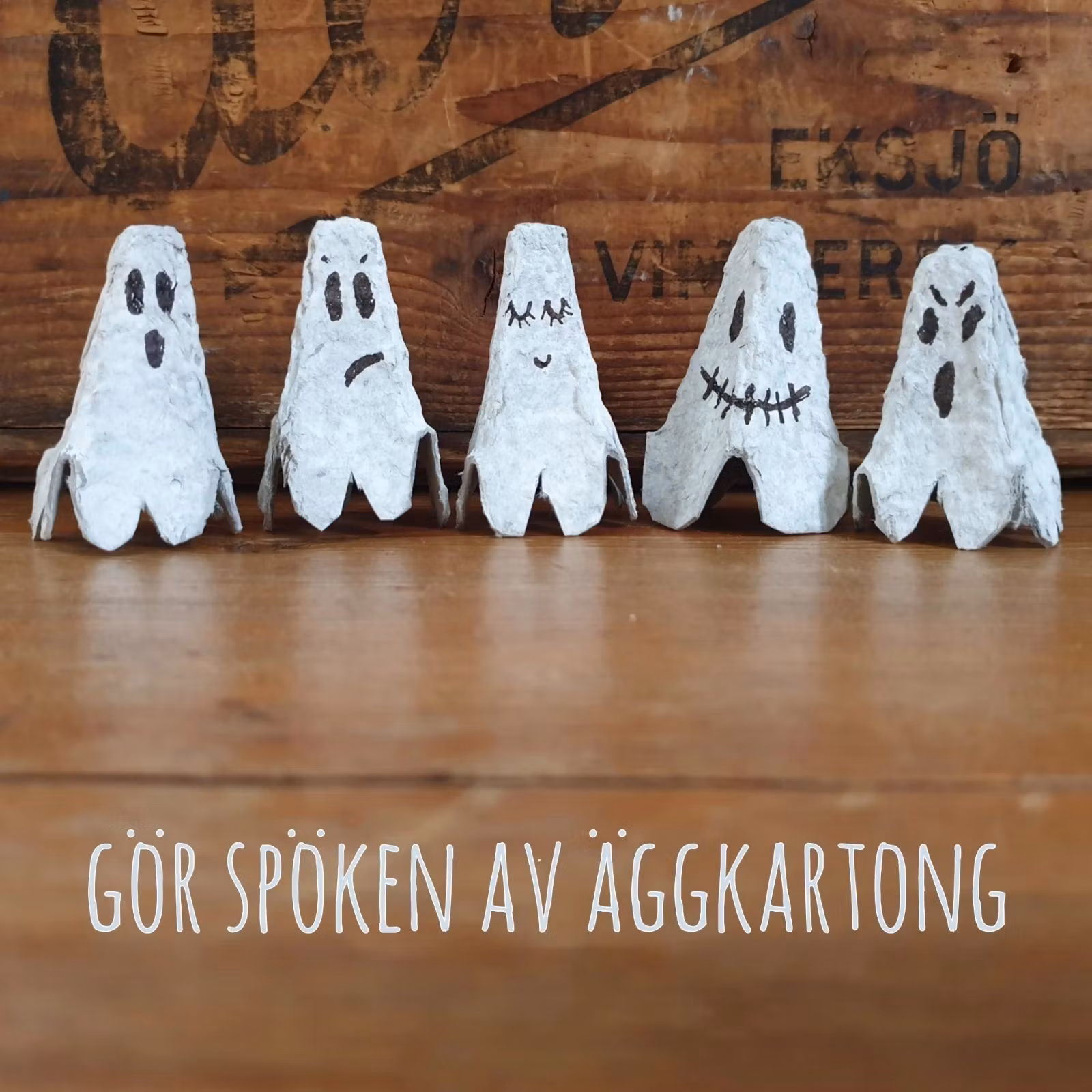 Pyssla spöken av äggkartonger