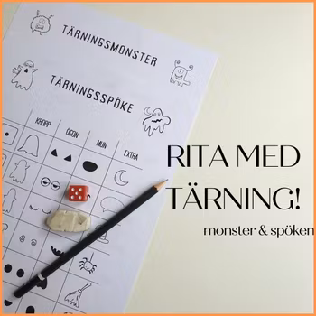 Rita med tärning - halloweenpyssel