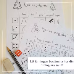 Rita med tärning - julpyssel