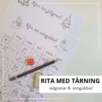 Rita med tärning - julpyssel