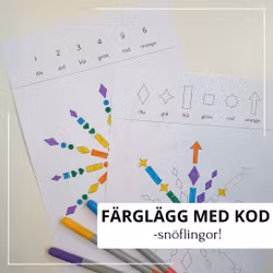 Färglägg med kod - snöflingor
