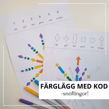 Färglägg med kod - snöflingor