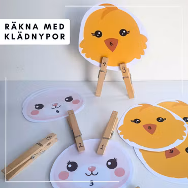 Påsk - räkna med klädnypor