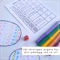Rita med tärning - påskägg